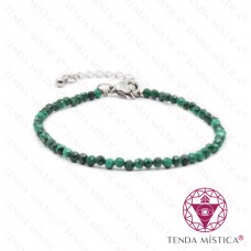 Pulseira Multiface Malaquite com Aço 3mm