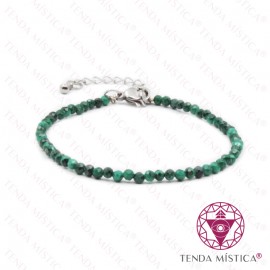 Pulseira Multiface Malaquite com Aço 3mm