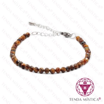 Pulseira Multiface Olho de Tigre com Aço 3mm