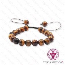 Pulseira Olho de Tigre Corda 8mm
