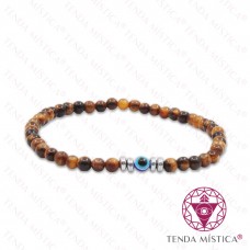 Pulseira Olho Turco + Olho de Tigre 4mm 