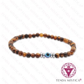 Pulseira Olho Turco + Olho de Tigre 4mm 