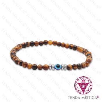 Pulseira Olho Turco + Olho de Tigre 4mm 