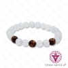 Pulseira Selenite + Olho de Tigre 8mm