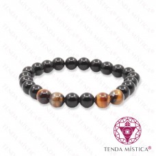 Pulseira Turmalina + Olho de Tigre 8mm