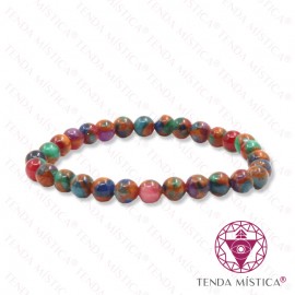Pulseira Calsilica Arco Íris 6mm