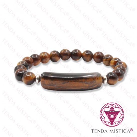 Pulseira Olho de Tigre Larga 8mm