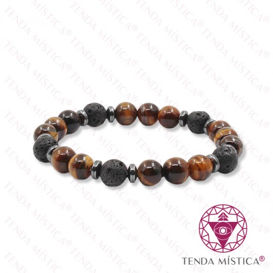 Pulseira Olho de Tigre Vulcânica 8mm