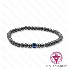 Pulseira Olho Turco + Hematite 4mm