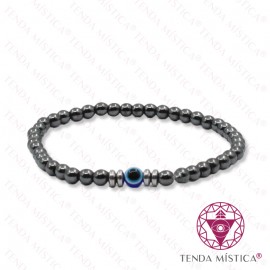 Pulseira Olho Turco + Hematite 4mm