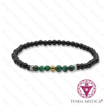 Pulseira Ónix + Malaquite 4mm