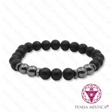 Pulseira Ónix Matt + Hematite 8mm
