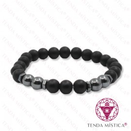 Pulseira Ónix Matt + Hematite 8mm