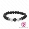 Pulseira Ónix Matt + Howlite Branca 8mm