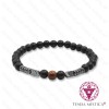 Pulseira Ónix Matt + Hematite + Olho de Tigre 6mm