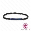 Pulseira Ónix Matt + Lápis Lazúli Discos 4mm