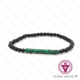 Pulseira Ónix Matt + Malaquite 4mm