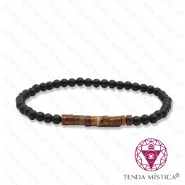 Pulseira Ónix Matt + Olho de Tigre 4mm