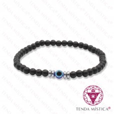 Pulseira Ónix Matt + Olho Turco 4mm