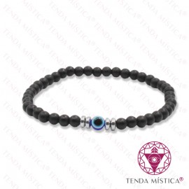 Pulseira Ónix Matt + Olho Turco 4mm