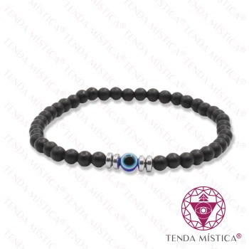 Pulseira Ónix Matt + Olho Turco 4mm