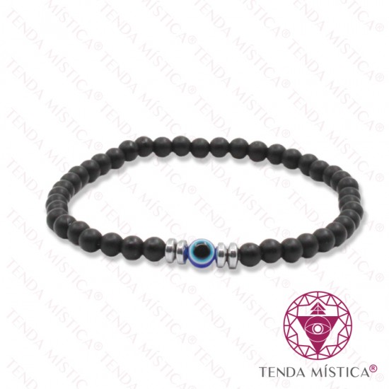 Pulseira Ónix Matt + Olho Turco 4mm