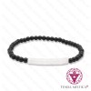 Pulseira Ónix Matt + Quartzo Rosa 4mm