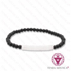 Pulseira Ónix Matt + Quartzo Rosa 4mm