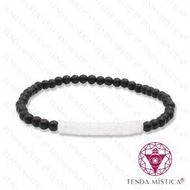 Pulseira Ónix Matt + Quartzo Rosa 4mm