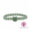 Pulseira Quartzo Verde com Gato 8mm
