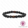 Pulseira Vulcânica + Olho de Tigre 8mm