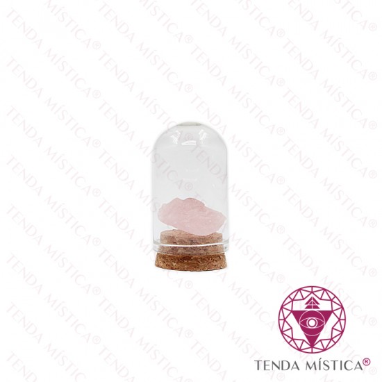 Frasco de Vidro Quartzo Rosa