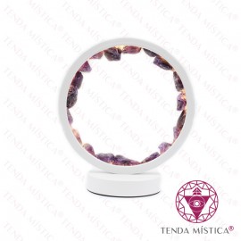 Candeeiro Redondo Branco Ametista 