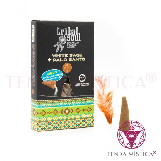 Incenso Cone Refluxo Tribal White Sage & Palo Santo