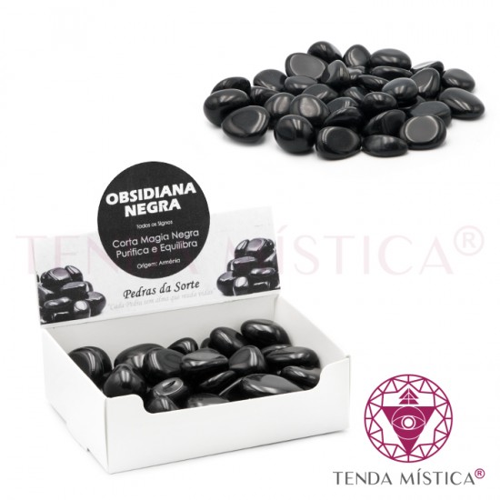 Caixa 250gr Obsidiana Negra