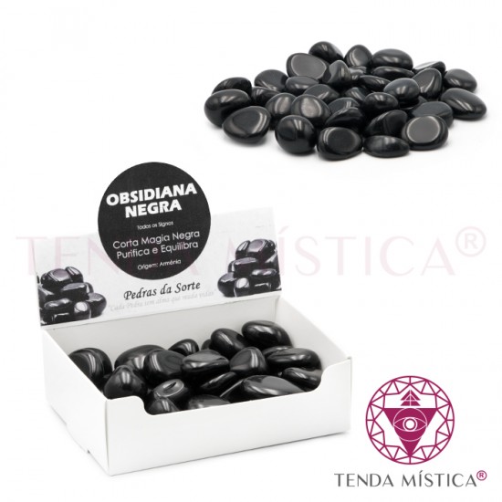 Caixa 250gr Obsidiana Negra Caixa 250gr Obsidiana Negra