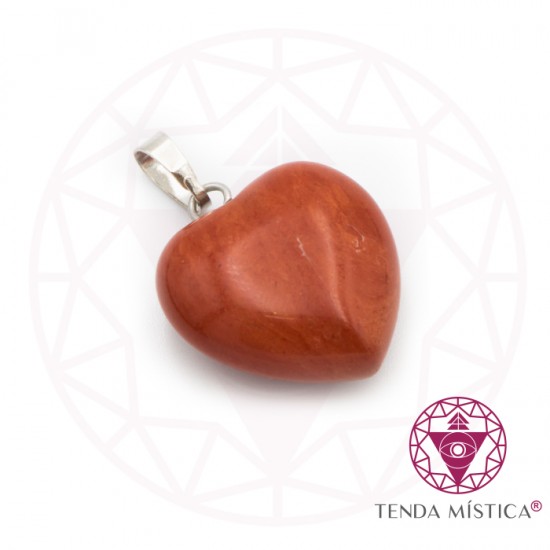 Pendente Coração Jaspe Vermelho