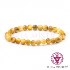 Pulseira Olho de Tigre Amarelo - 6mm