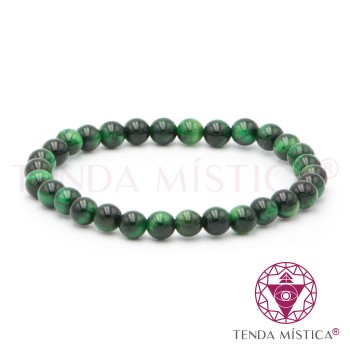 Pulseira Olho de Tigre Verde 6mm 