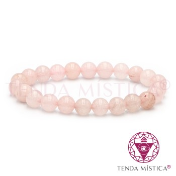 Pulseira Quartzo Rosa - 8mm