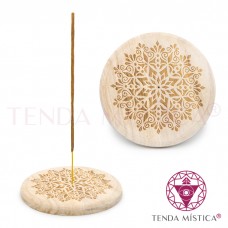 Incensário Madeira Círculo - Mandala 
