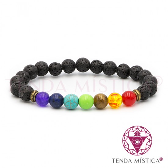 Pulseira Chakras Vulcânica 8mm 