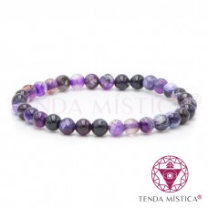 Pulseira Ágata Roxa 6mm