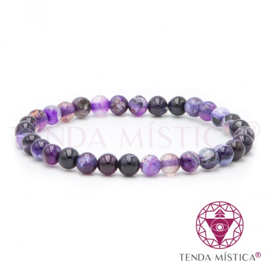 Pulseira Ágata Roxa 6mm
