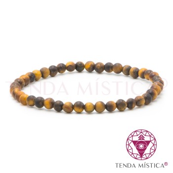 Pulseira Olho de Tigre Semi Polido 4mm