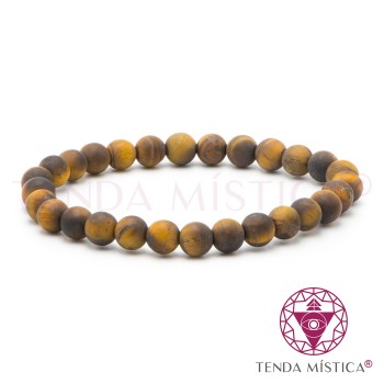 Pulseira Olho de Tigre Semi Polido 6mm