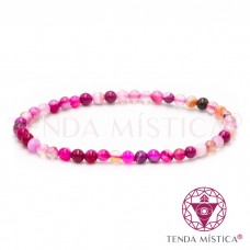 Pulseira Ágata Rosa 4mm