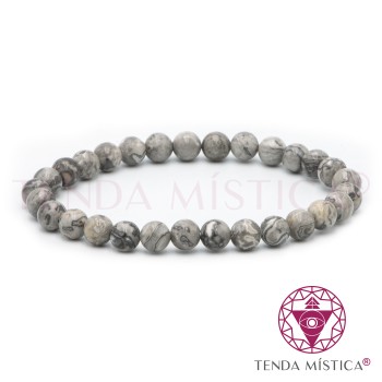 Pulseira Jaspe Cinza 6mm