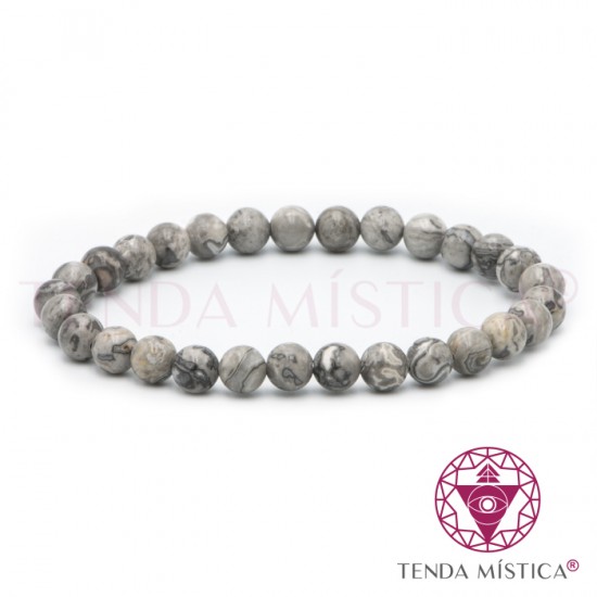 Pulseira Jaspe Cinza 6mm