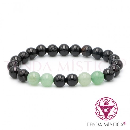 Pulseira Poder Da Turmalina & Quartzo Verde